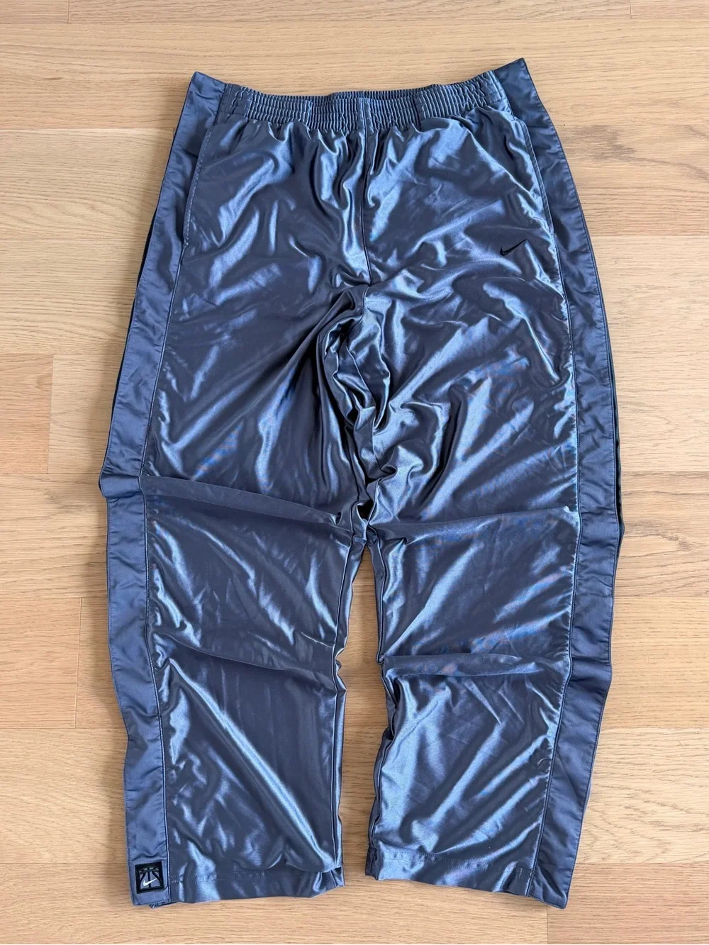 Nike Men's Shiny Track Pants - Charcoal Blue